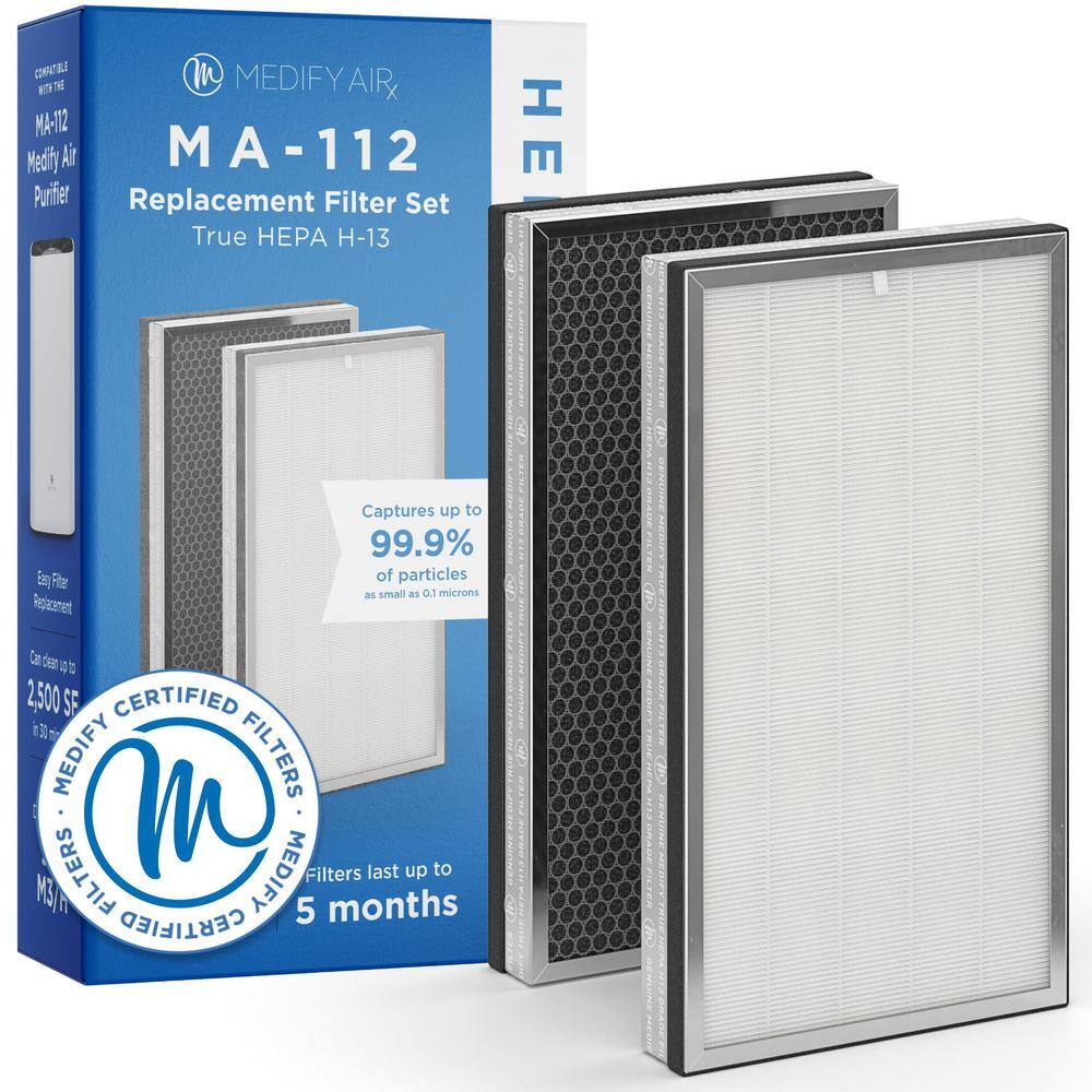 MEDIFY AIR Medify MA-112 Genuine Replacement Filter : H13 HEPA and Activated Carbon for 99.9% Removal : 1-Pack MA-112R-1