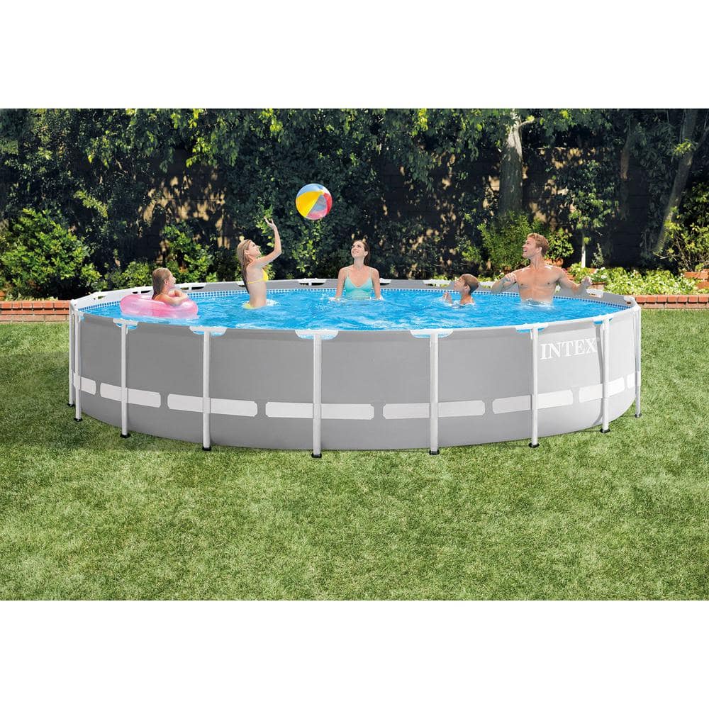 Intex Prism 20 ft. x 52 in. Round Frame Above Ground Swimming Pool with Filter Pump 26755EH