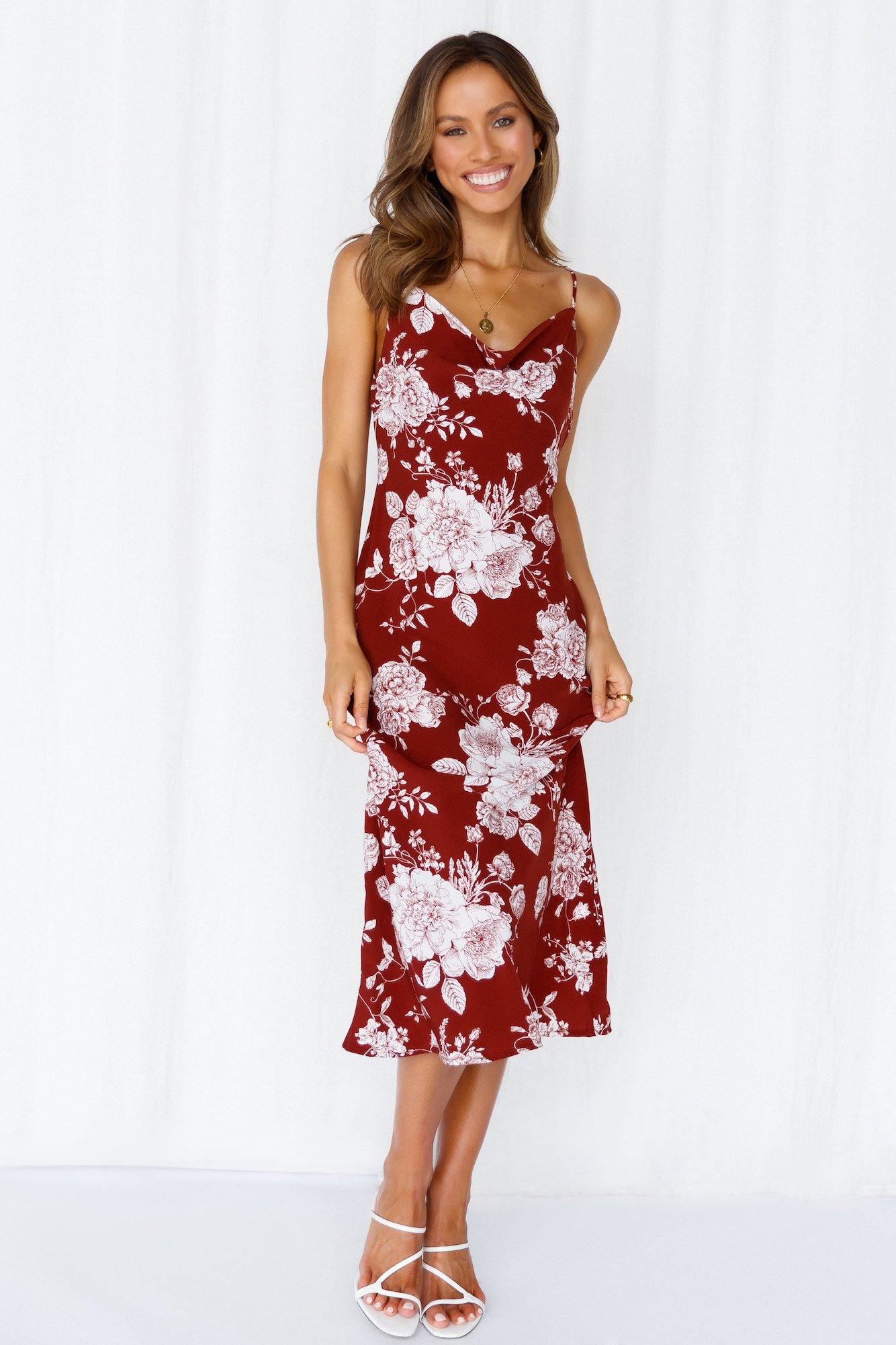 Big Applause Midi Dress Burgundy