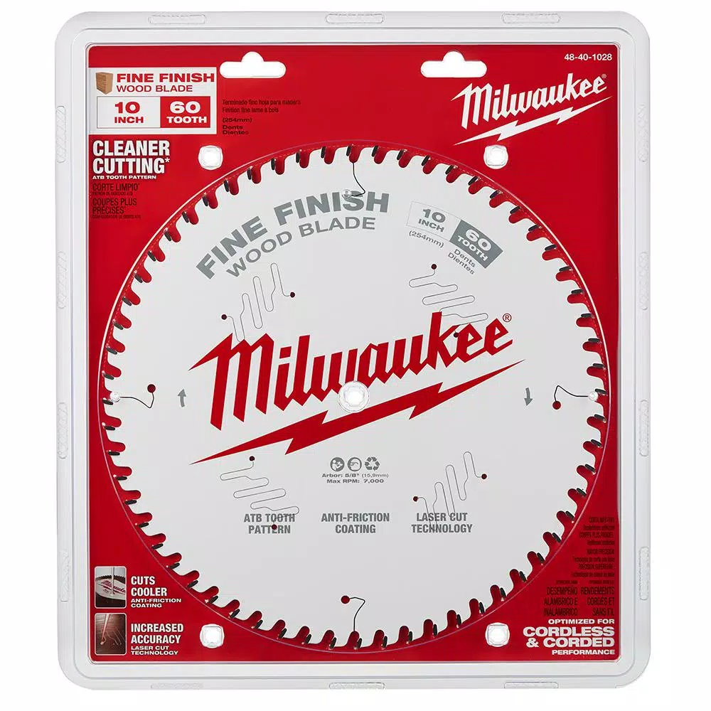 Milwaukee 10 in. x 60-Tooth Fine Finish Circular Saw Blade and#8211; XDC Depot