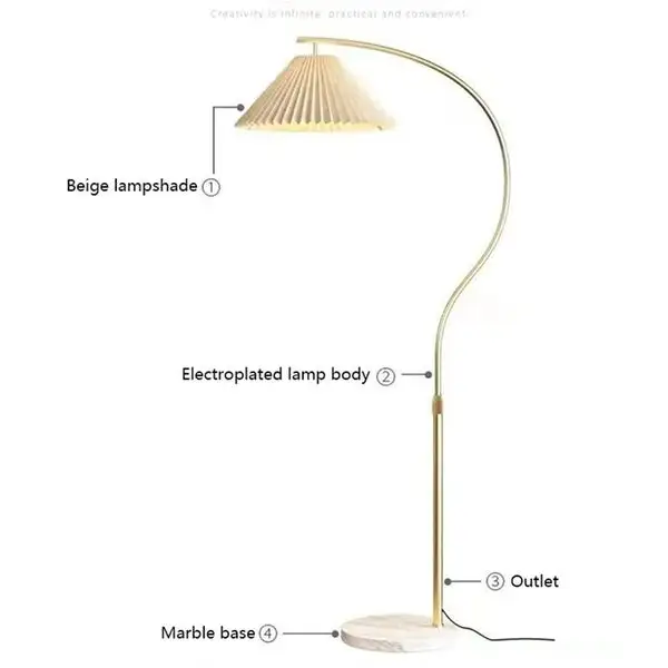 63 Inches Arched Floor Lamp for Bedrooms and Living Rooms