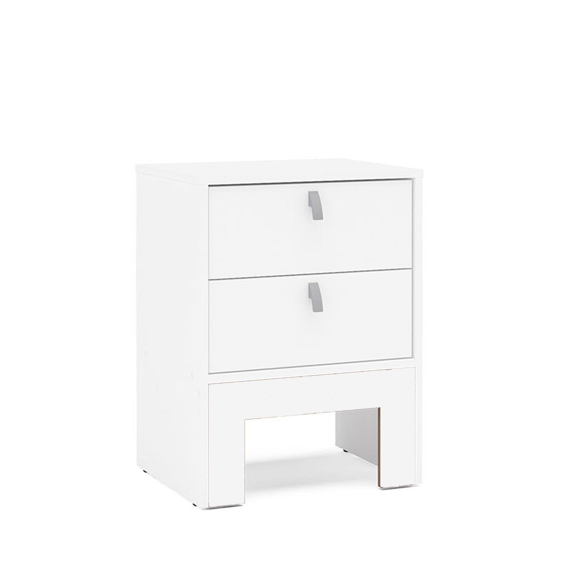 Boahaus Girona Two Drawers Nightstand, Modern White, for Bedroom