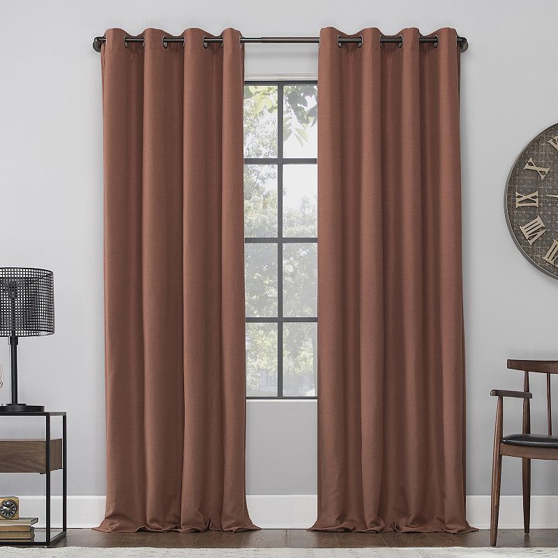 Archaeo Linen Blend Blackout Grommet Curtain Panel