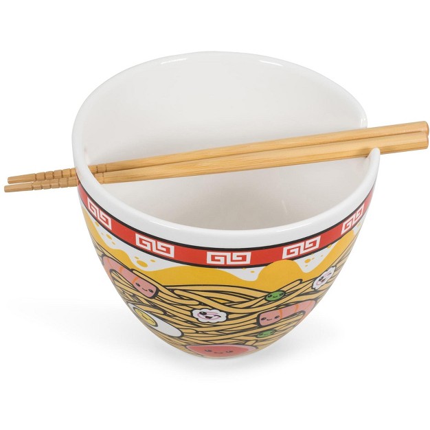 Toynk Sunken Noodles Japanese Dinnerware Set 16 ounce Ramen Bowl And Chopsticks