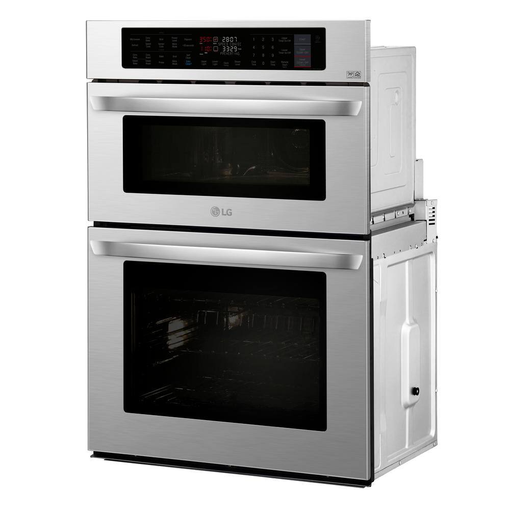 LG 30 in. Combination Double Electric Smart Wall Oven wConvection EasyClean Built-in Microwave in Stainless Steel LWC3063ST