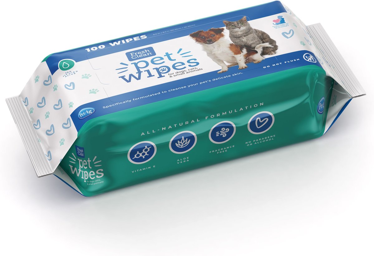 PetAg Cat Dog and Small-Pet Wipes， 100 count