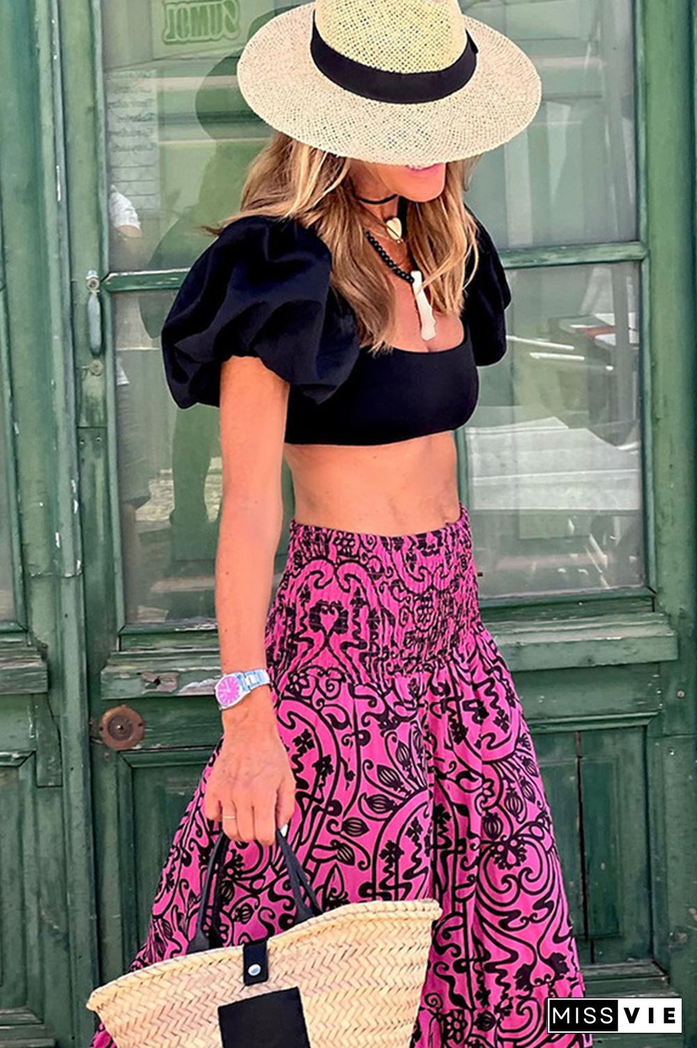 High Waist Floral Print Skirt Dress