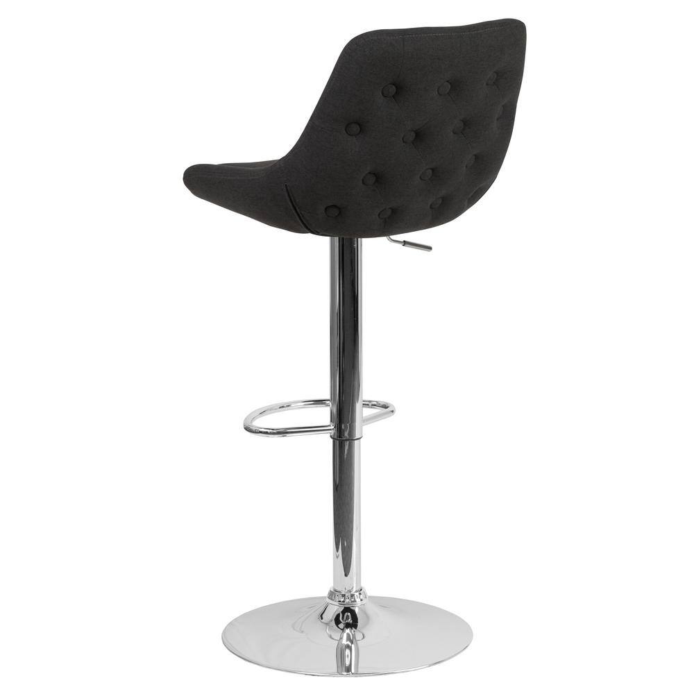 Carnegy Avenue 44.5 in. Black Fabric Adjustable Bar Stool CGA-CH-442213-BL-HD