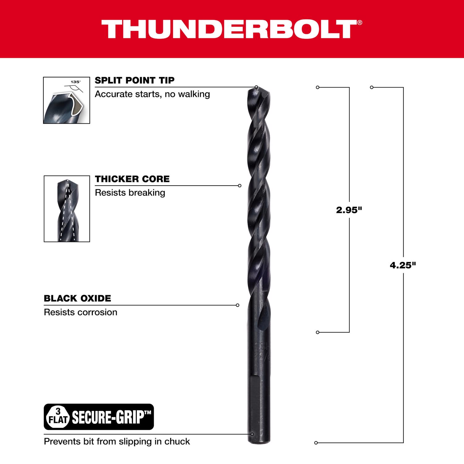 MW Thunderbolt 9/32 in. X 4-1/4 in. L Drill Bit 1 pc