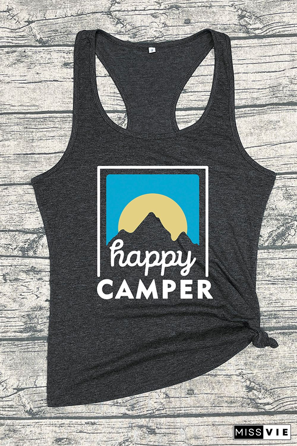 Happy Camper Printed Sleeveless Tank Top Wholesale