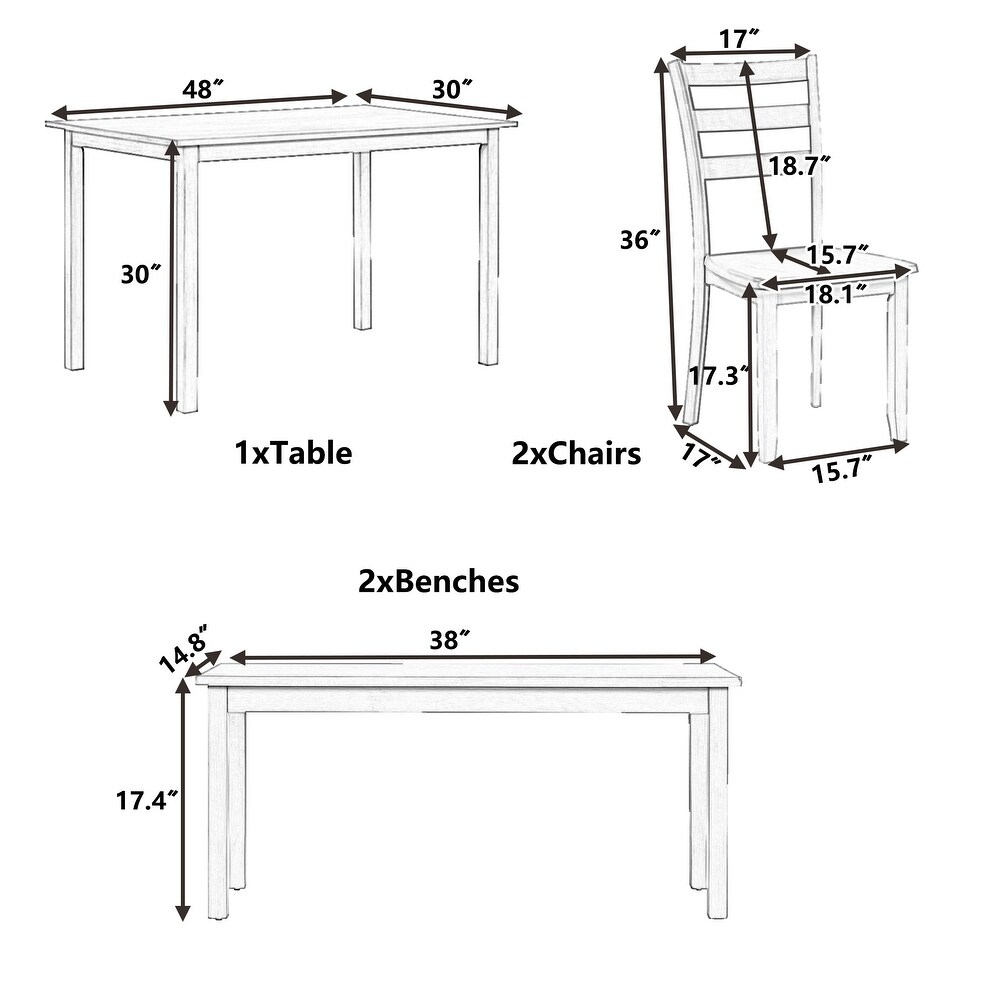 Emily 6   Person Farmhouse Rustic Style Dining Set