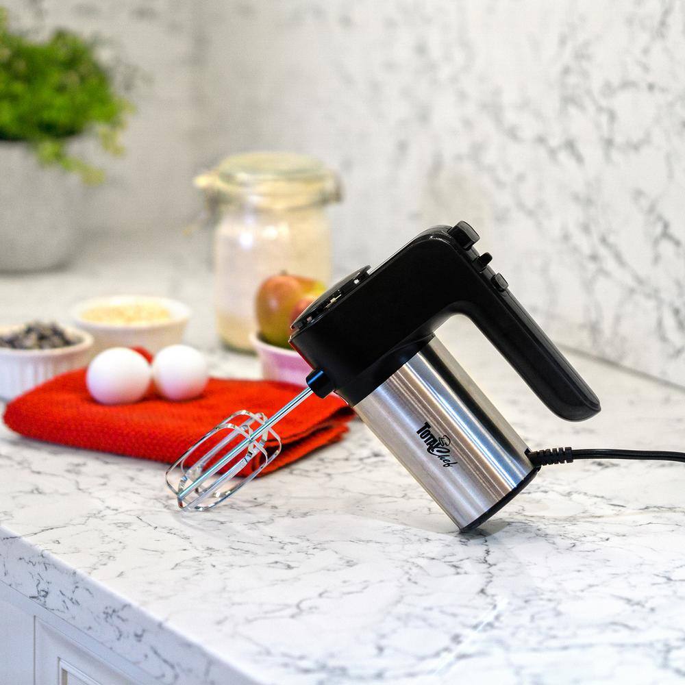 Total Chef 6-Speed Electric Hand Mixer 250W Motor with Turbo Boost and Interchangeable Accessories TCHM02