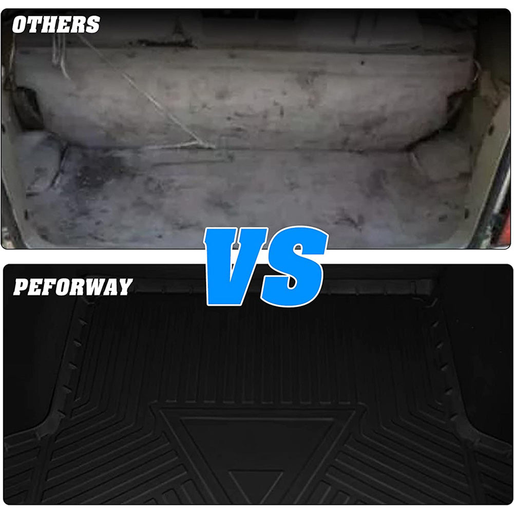 Cargo liners compatible with Jeep Wrangler Jl 4-door Sahara Rubicon 2018 2019 2019 2020 2021 2022 All-weather waterproof rear trunk mats made of durable Tpe material.