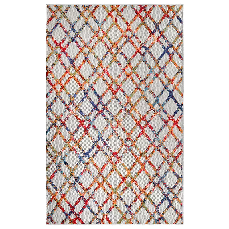 Superior Geometric Modern Diamond Lattice Indoor Outdoor Area Rug