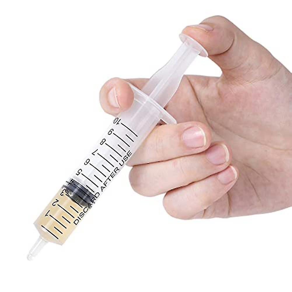 40pack 10ml/cc Plastic Syringe With Measurement For Scientific Labs， Measuring Liquids， Feeding Pet