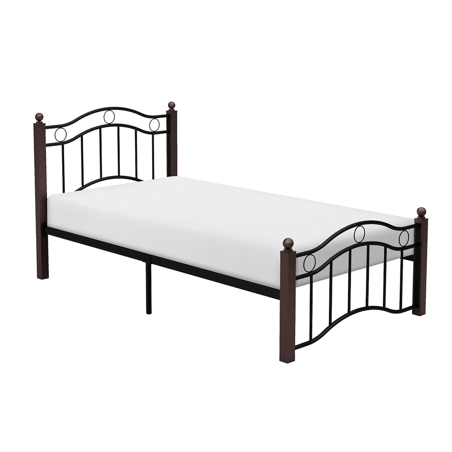 Lexicon Home Bedroom Furniture Metal Platform Bed， Twin - Black - 42 X79 X35