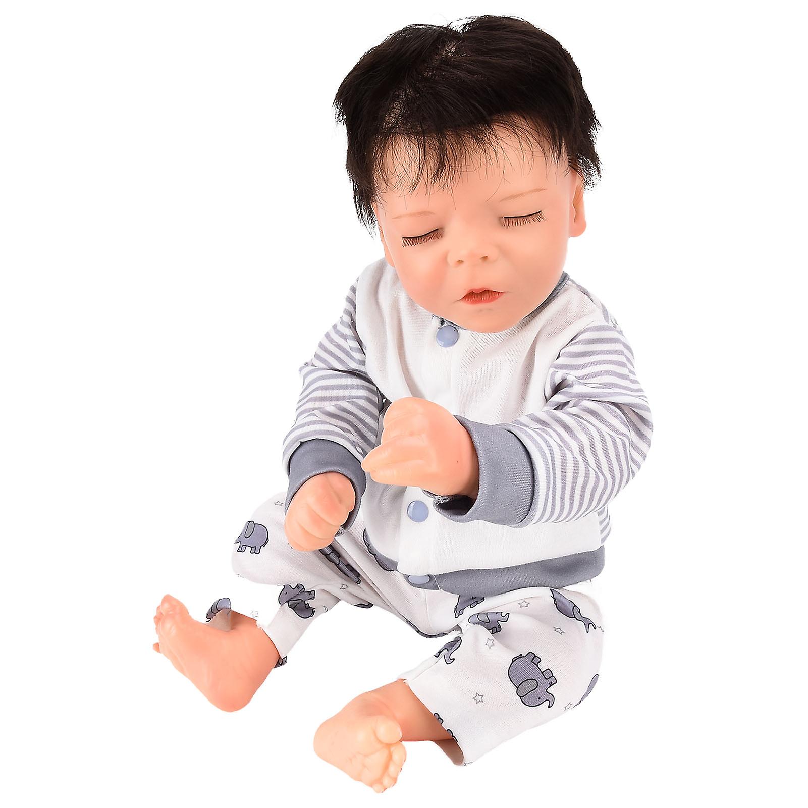 Reborn Infant Doll 18 Inch Lifelike Vivid Cute Newborn Baby Boy Doll with Clothes Pacifier Gift Decoration