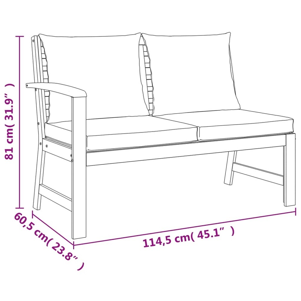 vidaXL 4/5/6/7/9/11 Piece Patio Dining Set with Cushions Solid Wood Acacia