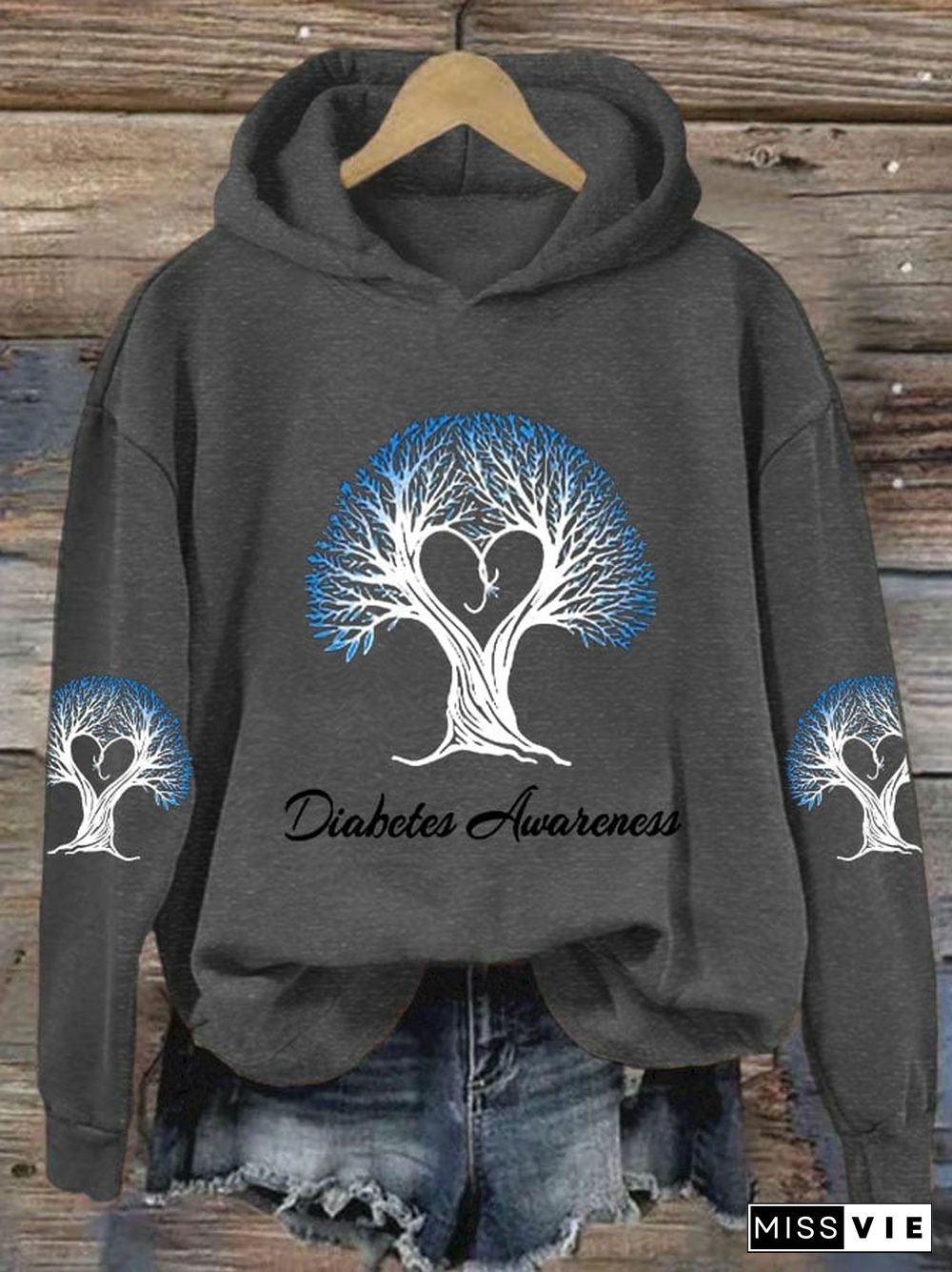 Women's Diabetes Awareness Print Hoodie