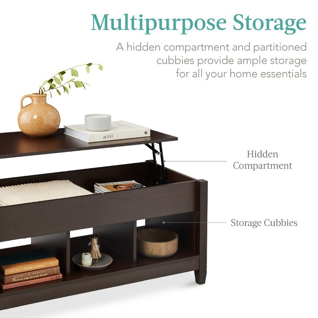 Best Choice Products Lift Top Coffee Table Multifunctional Accent Furniture W Hidden Storage