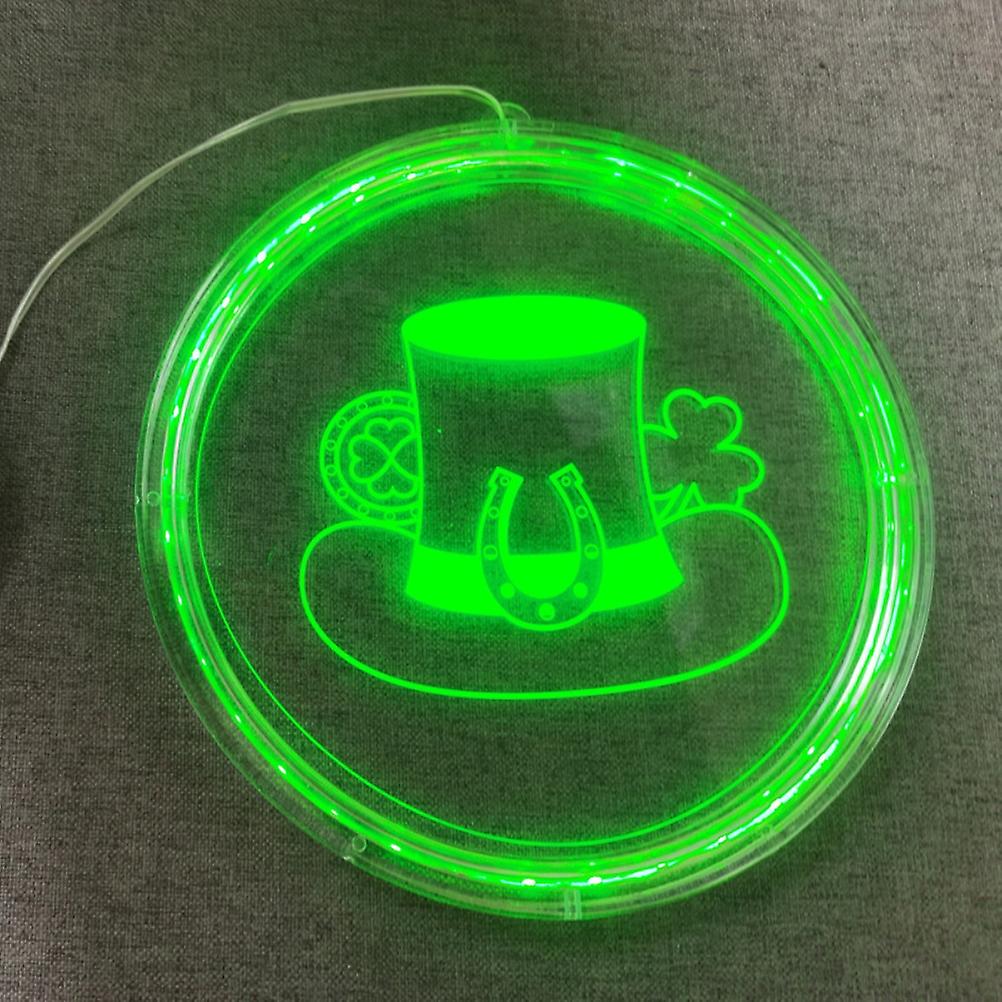 St. Patrick's Day Decoration Light Shamrock Clover Sign Green LED Light for St. Patrick's Day Party Indoor Outdoor Decor