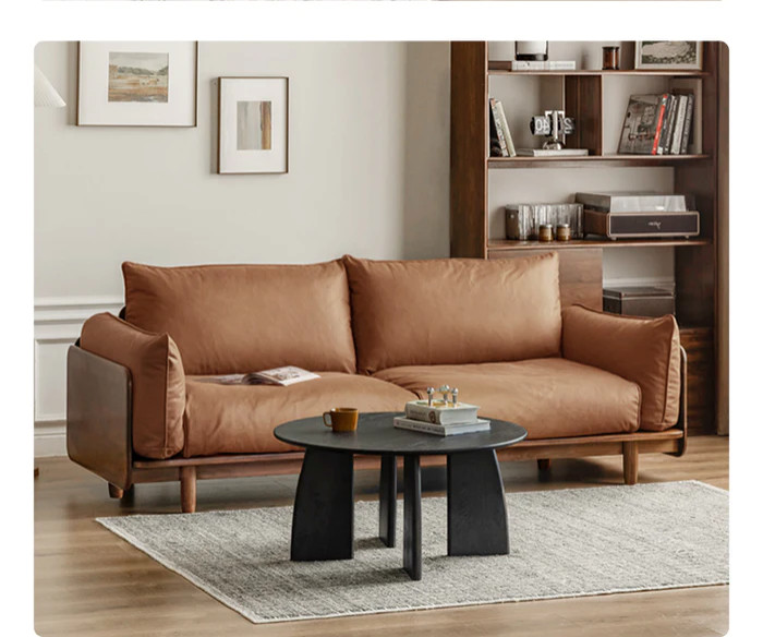 Black Walnut solid wood  leather sofa   Midcentury   Armchairs And Accent Chairs   by GVAwood  Houzz