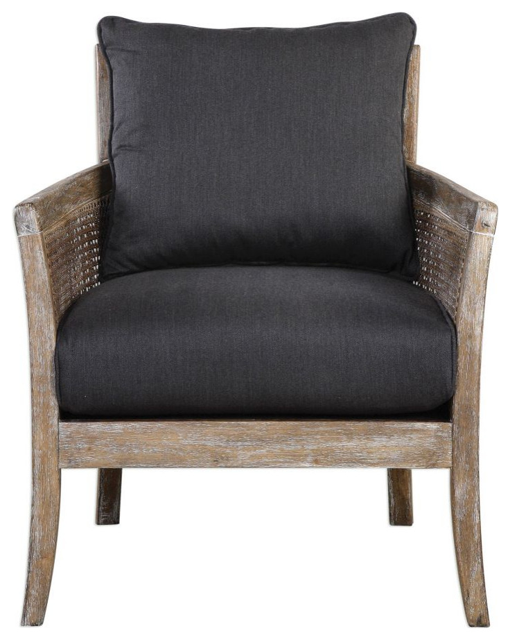 Uttermost Encore 30 x 34 quotDark Gray Armchair   Farmhouse   Armchairs And Accent Chairs   by Lights Online  Houzz