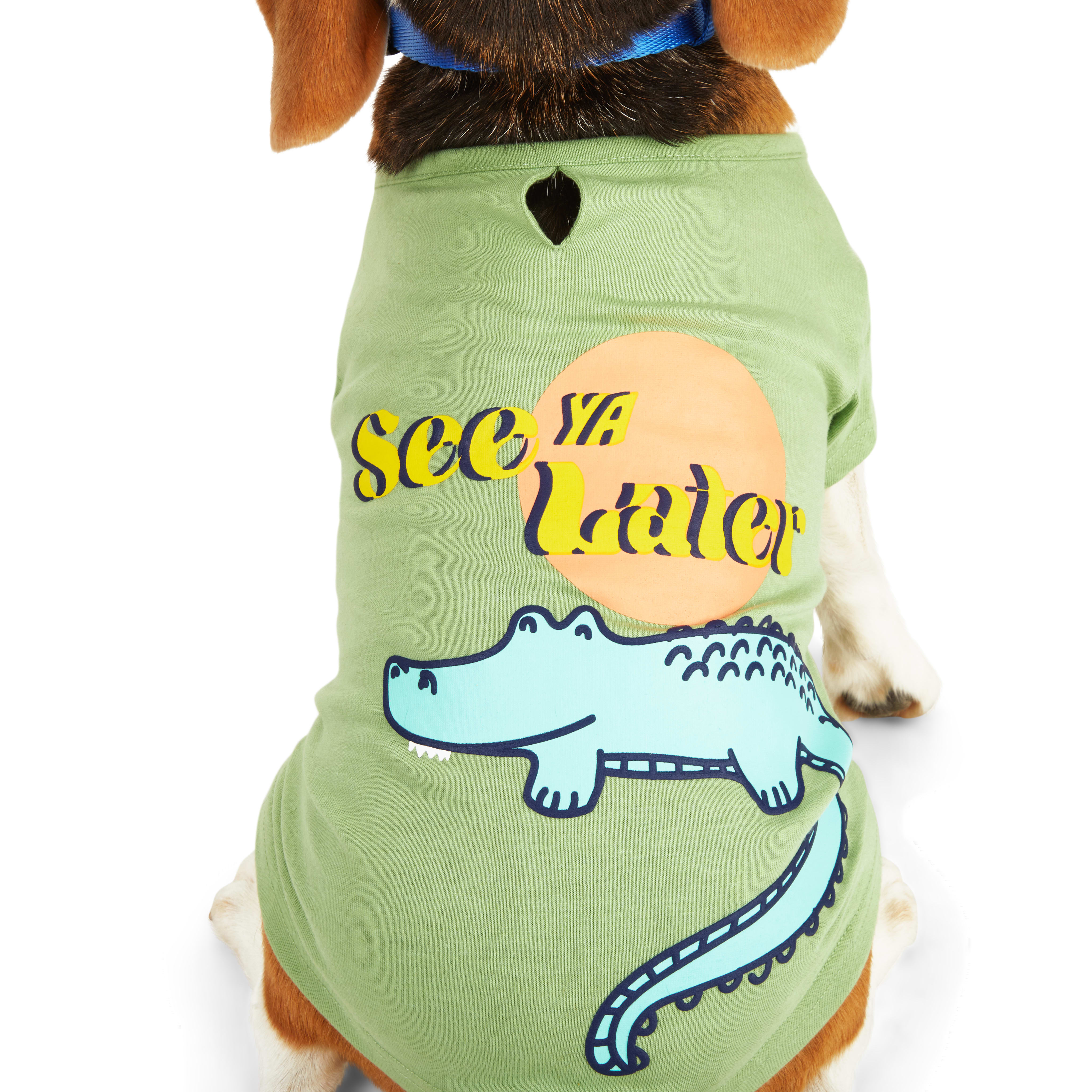 YOULY See Ya L8R Gator Dog Tee， Large