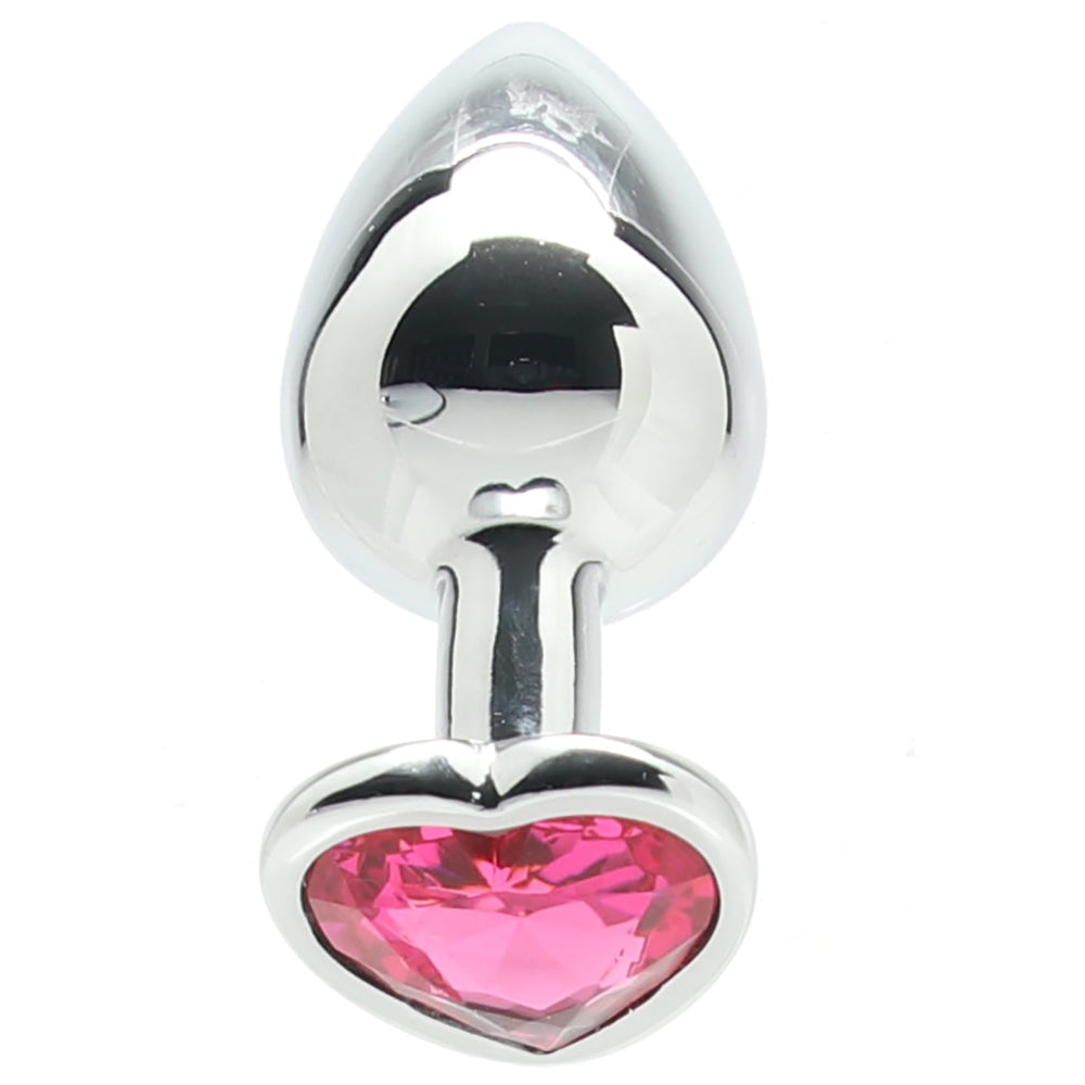 Ouch! Pink Heart Gem Plug in Medium