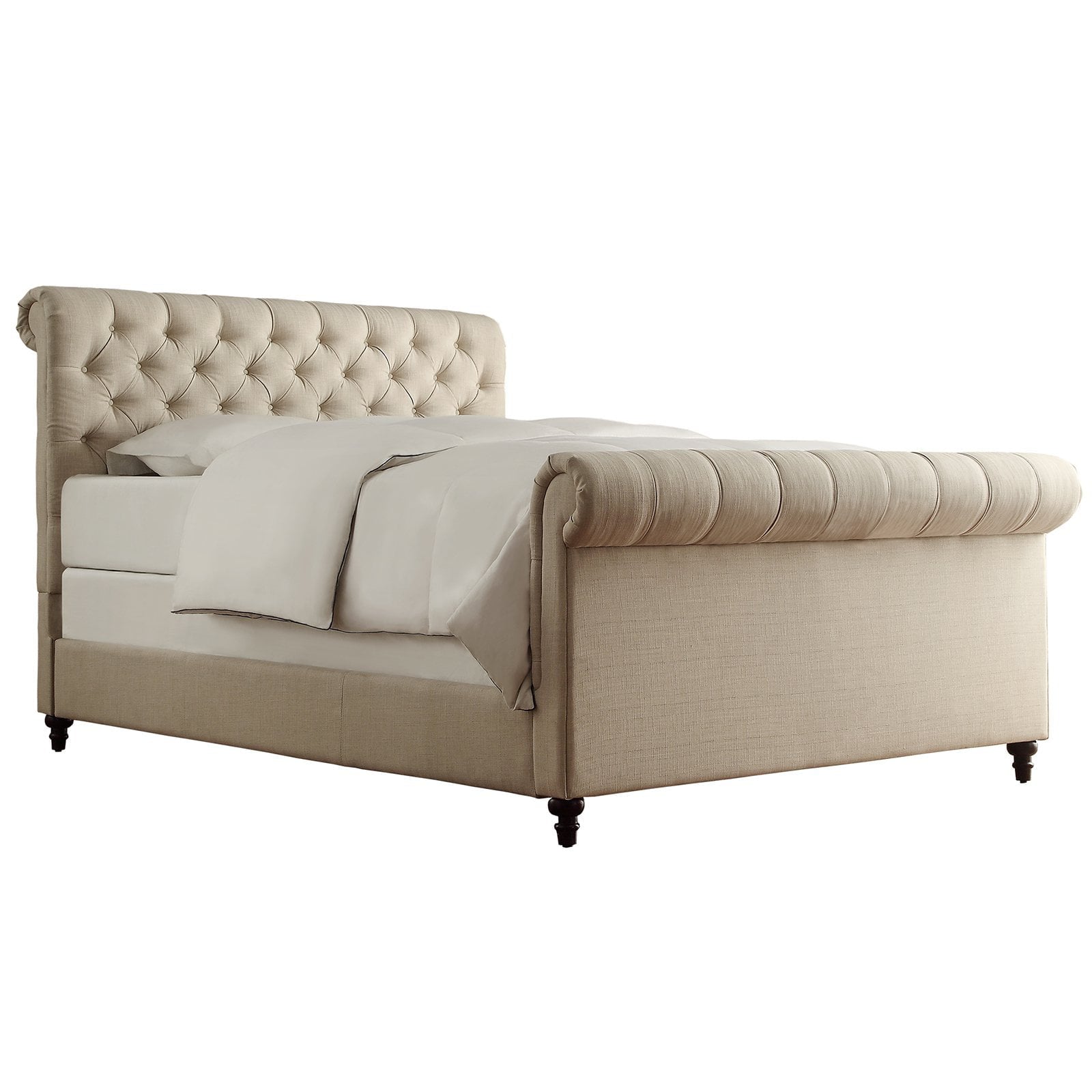 Weston Home Ellesmere Tufted Upholstered Sleigh Bed