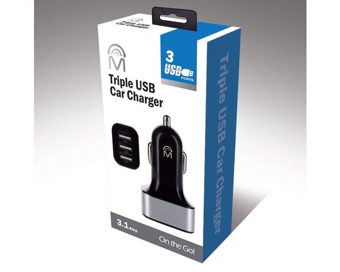 M 3 USB Port Car Charger 24356-RK