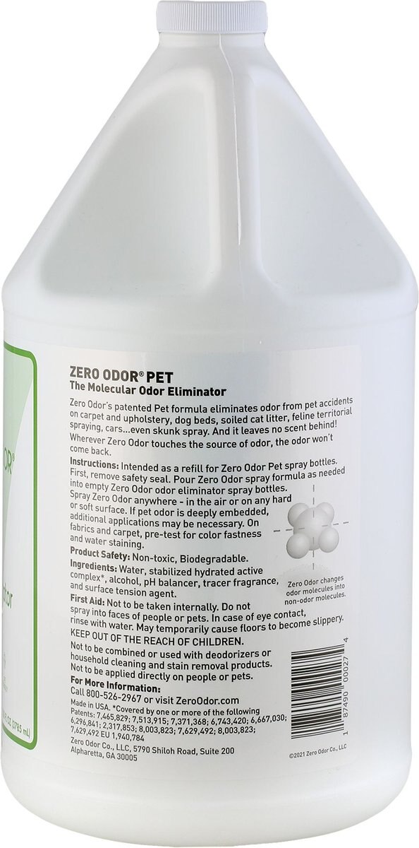 Zero Odor Pet Odor Eliminator Refill， 128-oz bottle