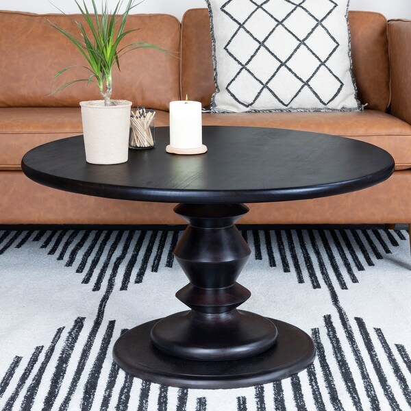 Solid Wood Pedestal Coffee Table - 34.0