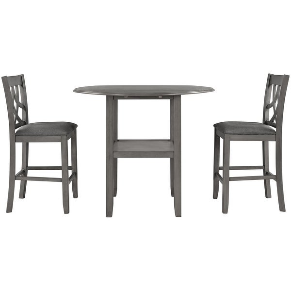 3 Piece Dining Table Set with Drop Leaf Table