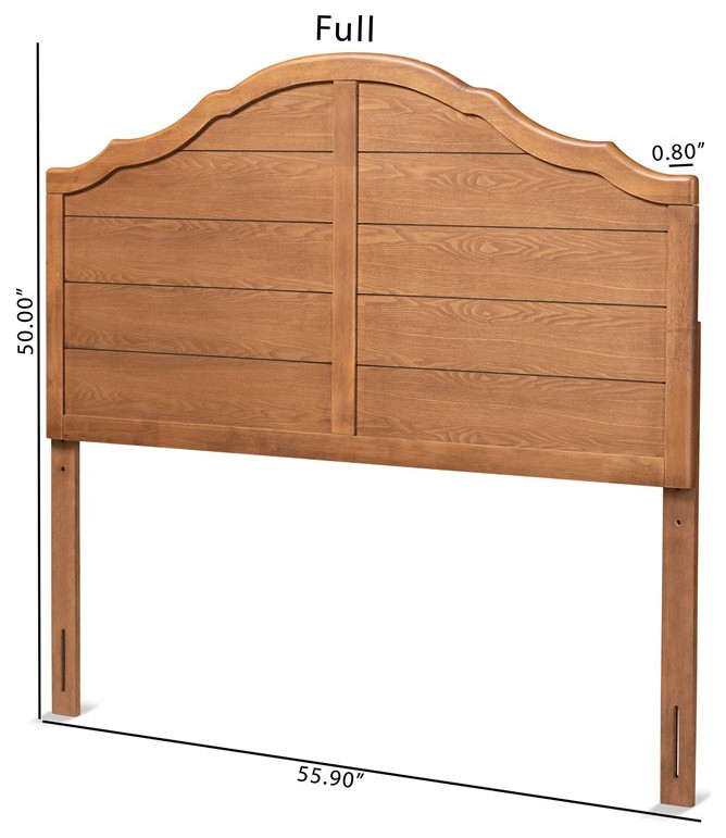 Baxton Studio Clive Vintage Walnut Finished Wood Full Size Headboard   Transitional   Headboards   by Homesquare  Houzz