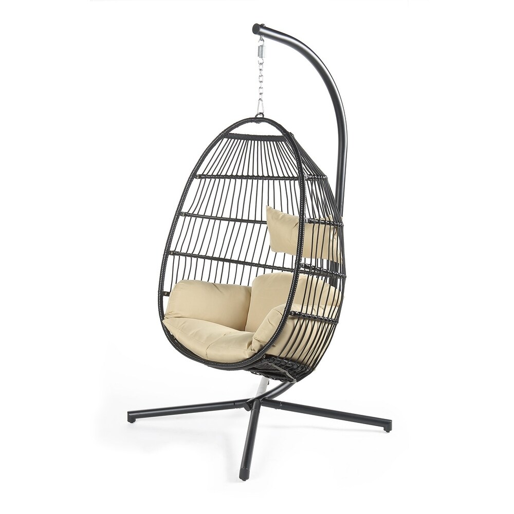 Jumbo Hanging Swing Basket Egg Chair with Stand