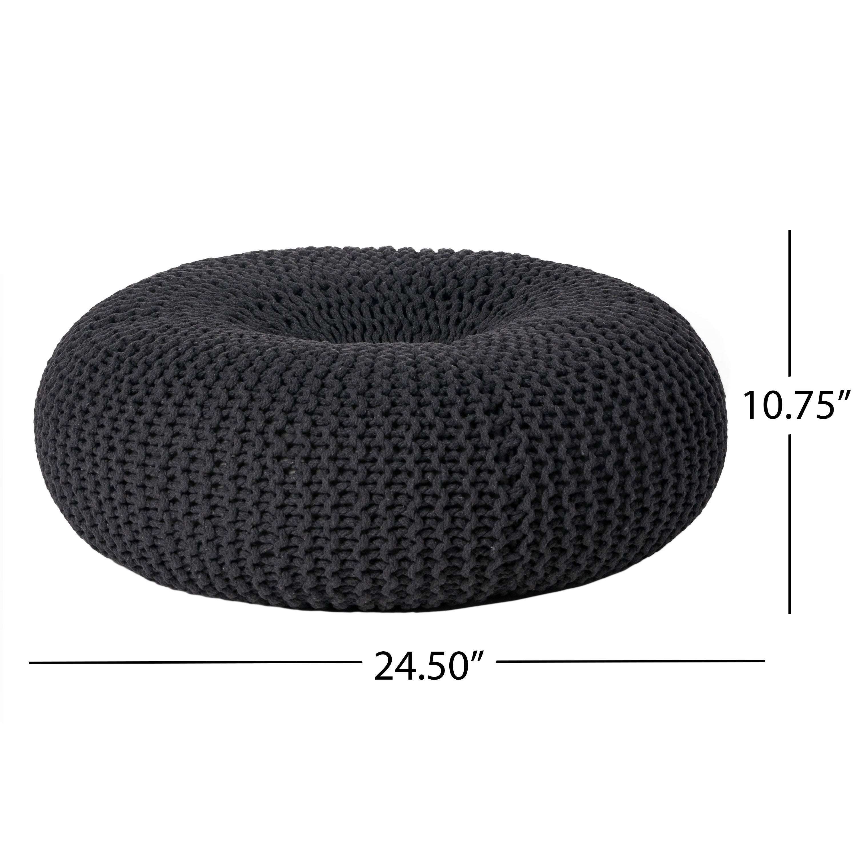 Truda Knitted Cotton Donut Pouf