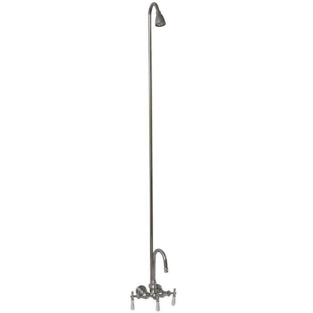 Barclay Products 3-Handle Claw Foot Tub Faucet without Hand Shower with Riser in Chrome 4013-PL-CP