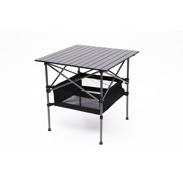 1piece Folding Outdoor Table with Carrying Bag，Lightweight Aluminum Rollup Square Table for indoor