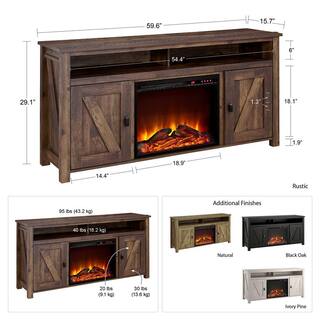 Ameriwood Home Brownwood 59.63 in. Electric Fireplace TV Stand in Black Oak HD12861