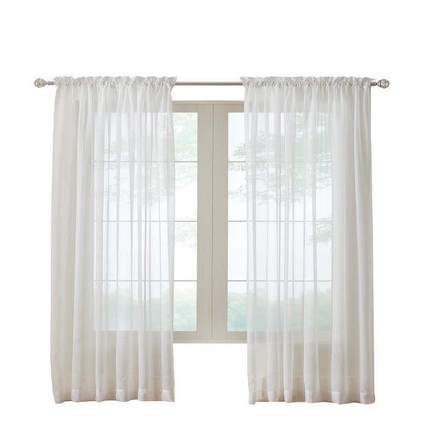 Habitat Rhapsody Voile Sheer Rod Pocket Light Filtering Style Allows Natural Light Flow Curtain Panel Shell