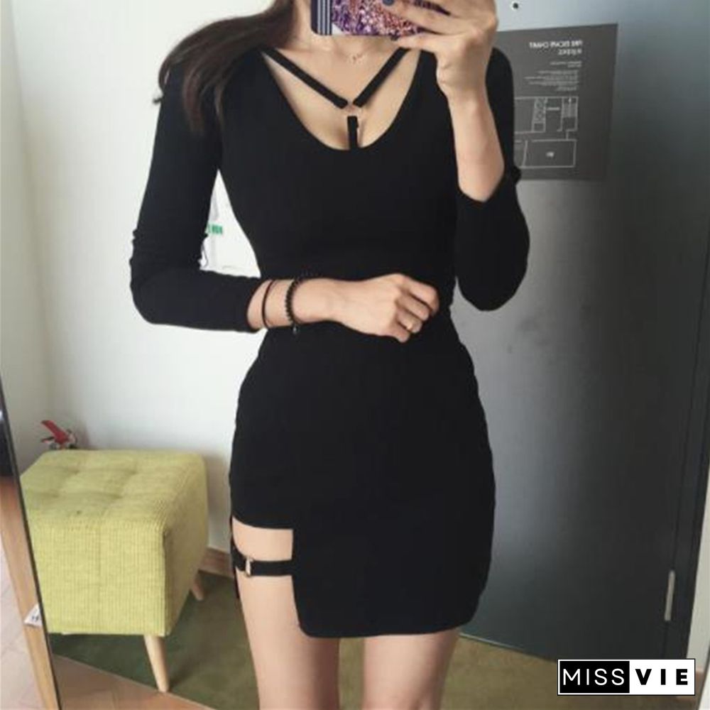 Gothic Style Skirts With Rings Women Techwear Black Dark Academia High Waist Korean Fashion Short Skirt Streetwear