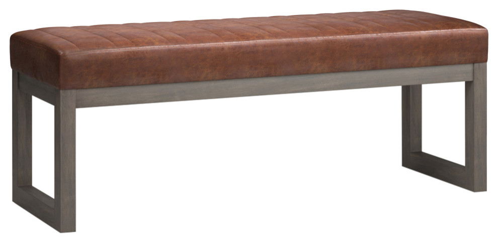 Casey Ottoman Bench  Faux Leather   Transitional   Upholstered Benches   by Simpli Home Ltd.  Houzz