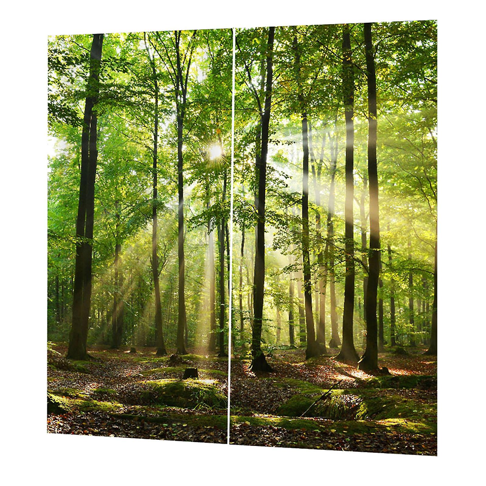 Forests Sunlight Printing Shading Curtains For Balcony Bedroom Drawing Room Window 170 * 200cm