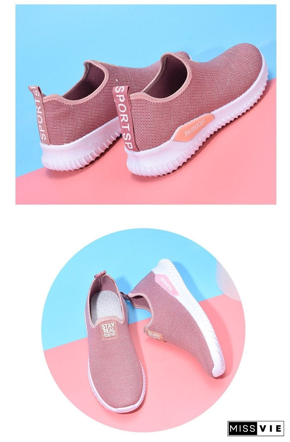 Women Sneakers Fashion Sock Shoes Female Vulcanized Shoes Casual Slip On Flats