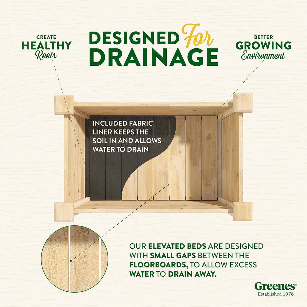 Greenes Fence 32 in. L x 16 in. W x 31 in. H Original Cedar Elevated Garden Bed RCEV1632