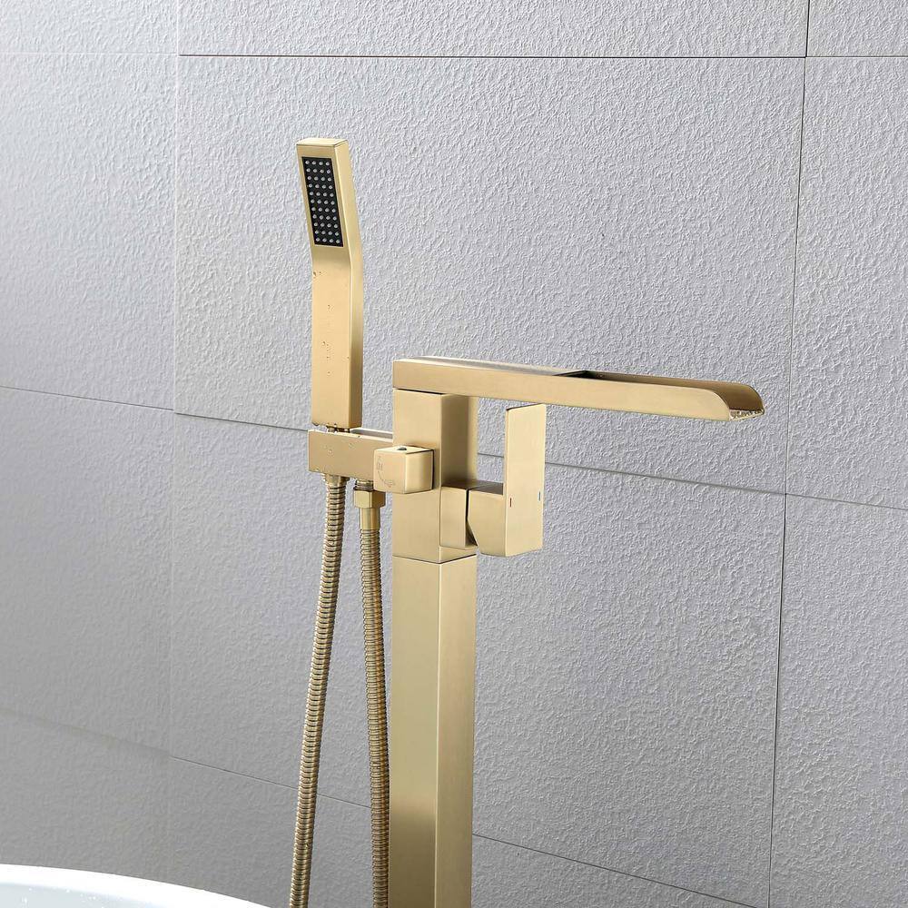 GIVING TREE Single-Handle Claw Foot Tub Faucet with Pressure-Balanced Control with Hand Shower in Gold RMHDFAUC0034