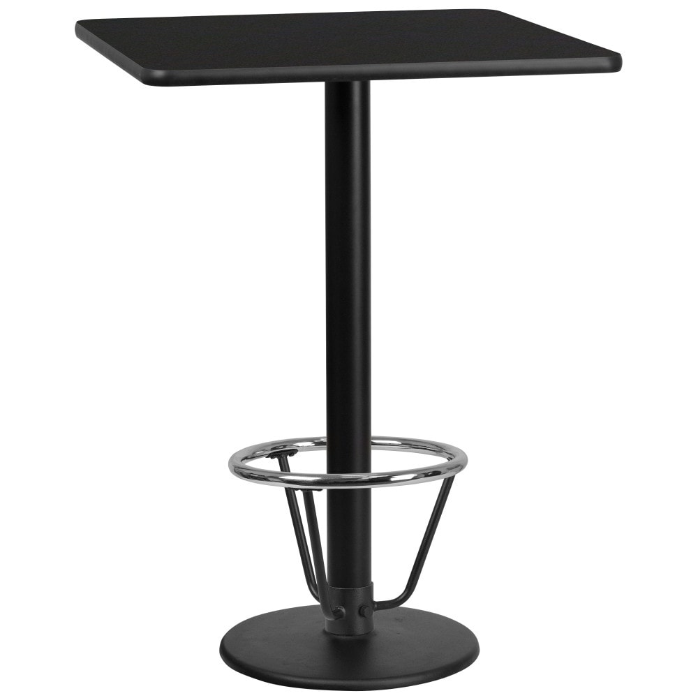 30'' Square Laminate Table Top with 18'' Round Bar Height Table Base