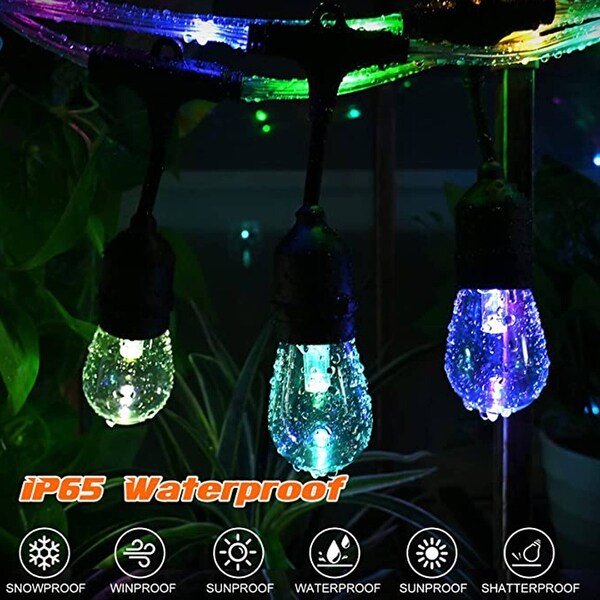 48ft RGB String Lights with RGB Wire 15+2 Bulbs Shopping - The Best Deals on String Lights | 39602860