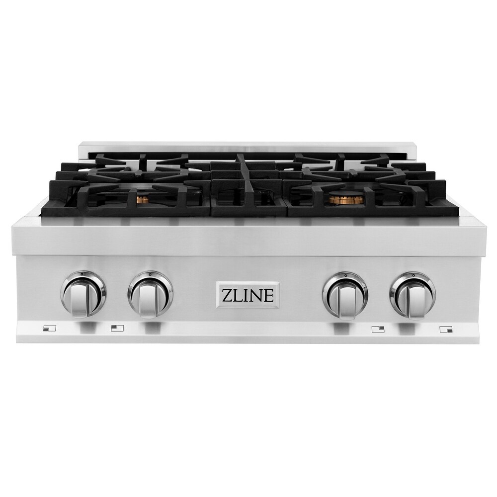 ZLINE Porcelain Gas Stovetop with Gas Brass Burners